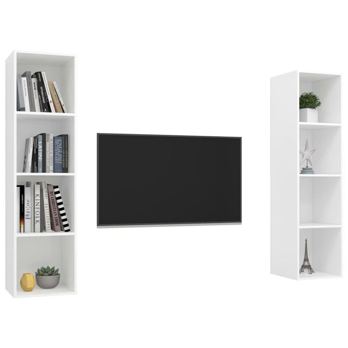 VIDAXL Meubles TV muraux 2 pcs Blanc Bois d'ingenierie