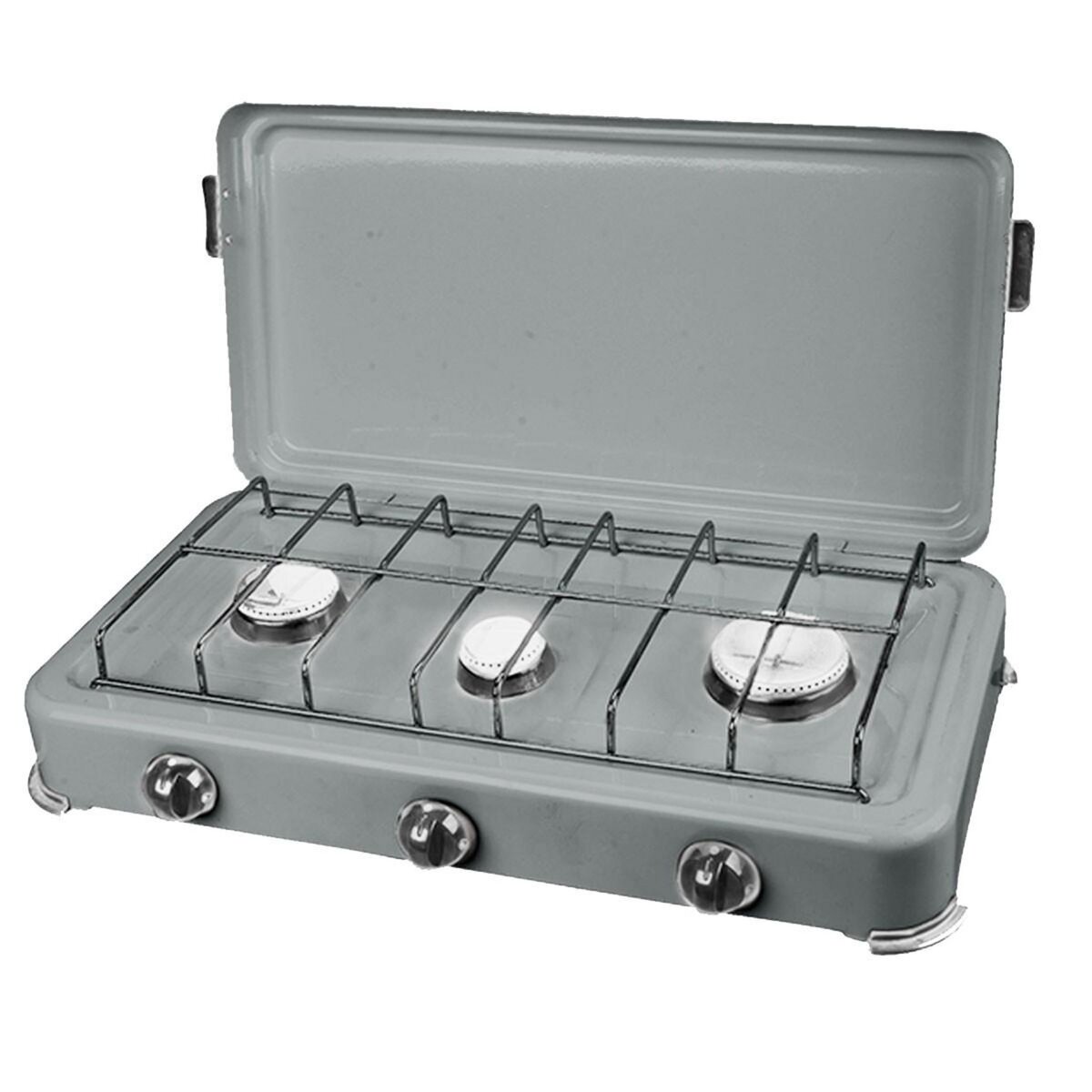 Proweltek Plaque de cuisson gaz portable 3 feux 3000W SILVER 3