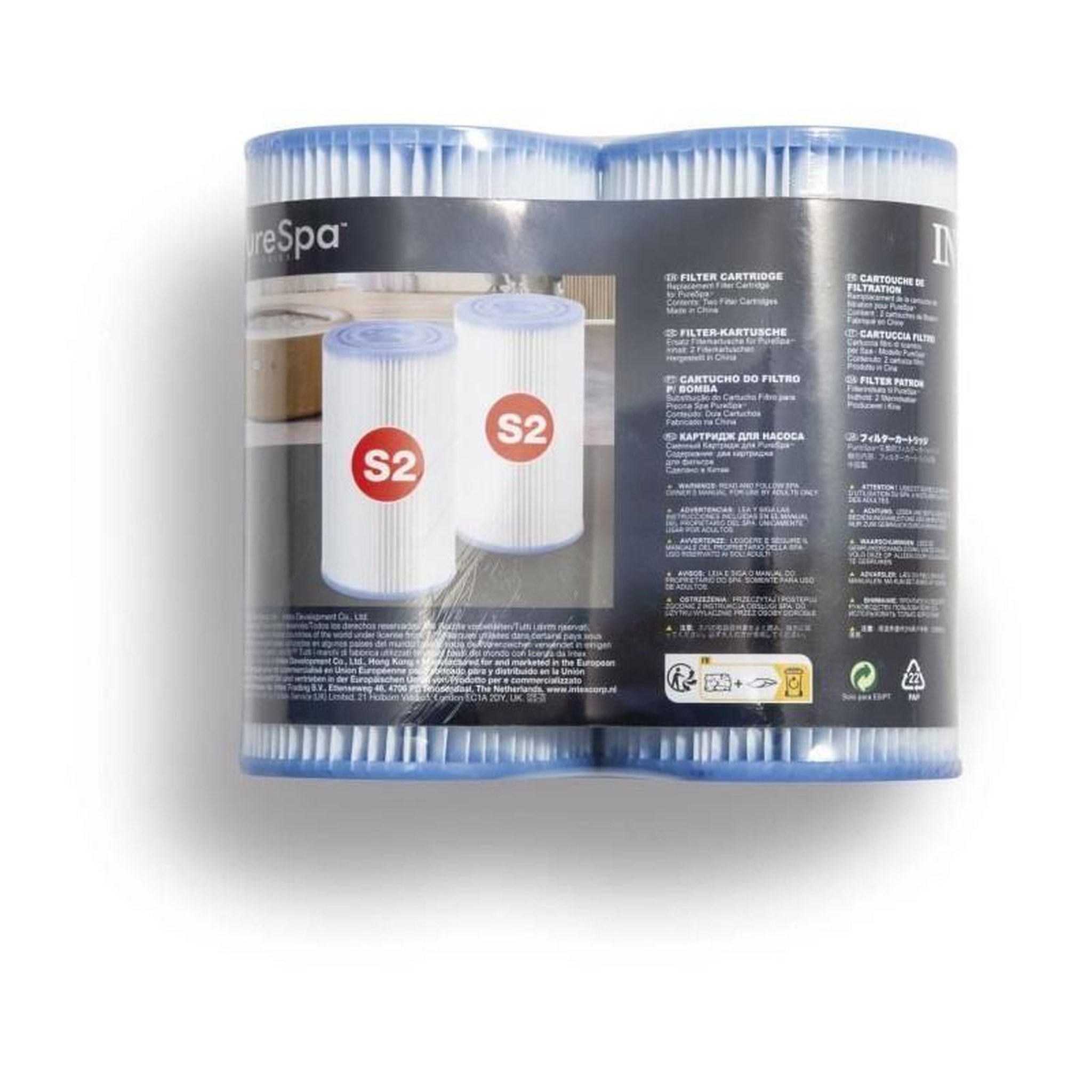 Voir la diapositive 3 : INTEX Lot de 2 filtres S2 pour spa gonflable - Intex