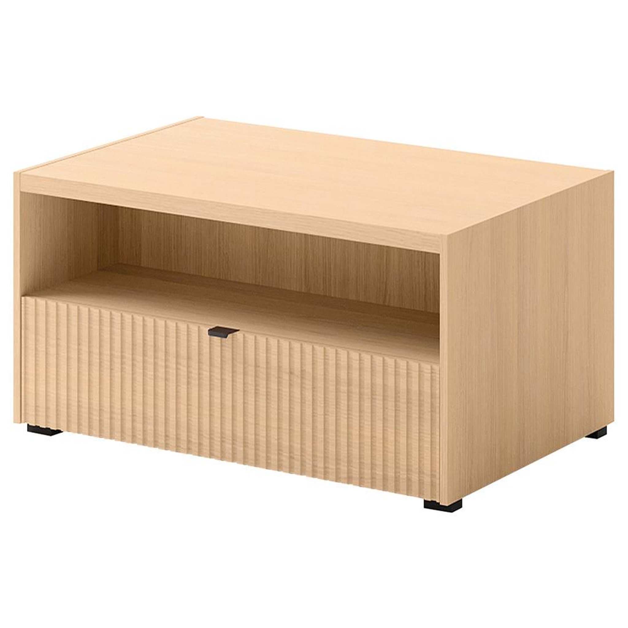 BEST MOBILIER Judy - table basse 100 cm - effet bois - 1 tiroir et 1 niche. Coloris disponibles : Marron