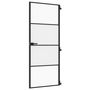 Voir la diapositive 2 : VIDAXL Porte interieure mince noir 83x201,5 cm verre trempe aluminium