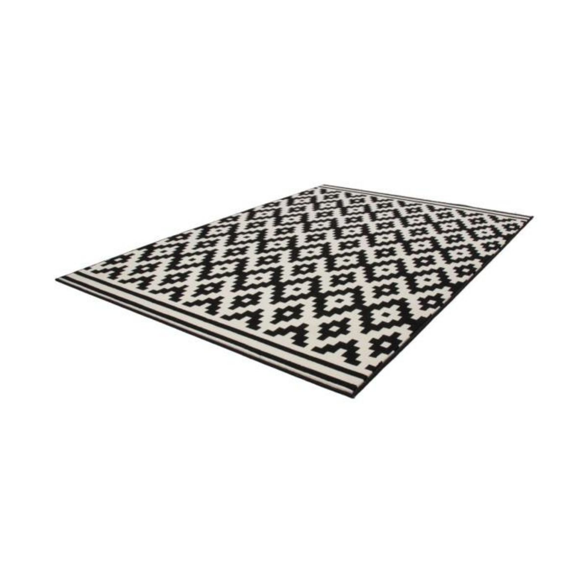 Paris Prix Tapis Géométrique à Poils Courts  Now III  Noir