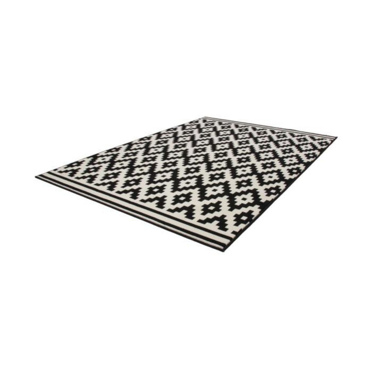 Paris Prix Tapis Géométrique à Poils Courts  Now III  Noir