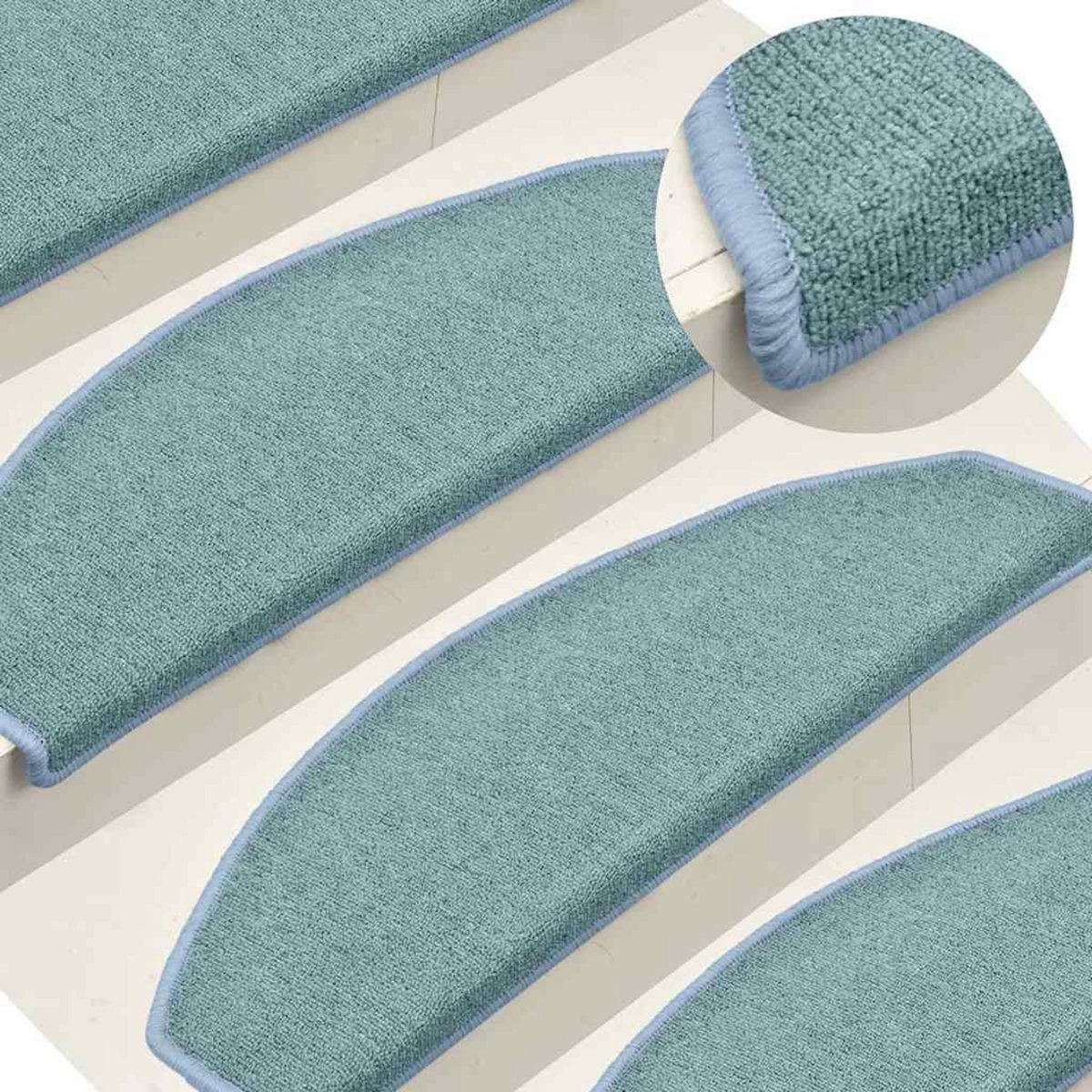 VIDAXL Tapis d'escalier 30 pcs bleu 65x24x4 cm