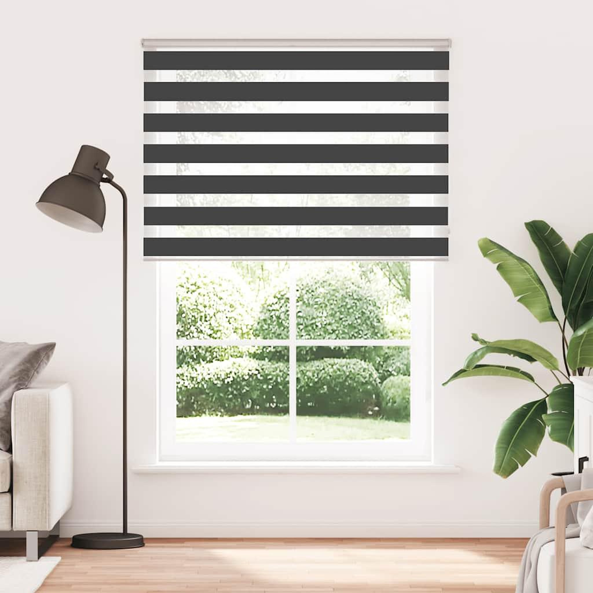 Voir la diapositive 2 : VIDAXL Store zebre noir 165x200 cm largeur du tissu 160,9 cm polyester