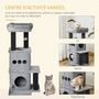 Voir la diapositive 5 : PAWHUT Arbre à chat centre d'activités griffoirs jeu boule suspendue et à ressort 2 niches housses amovibles plateformes gris