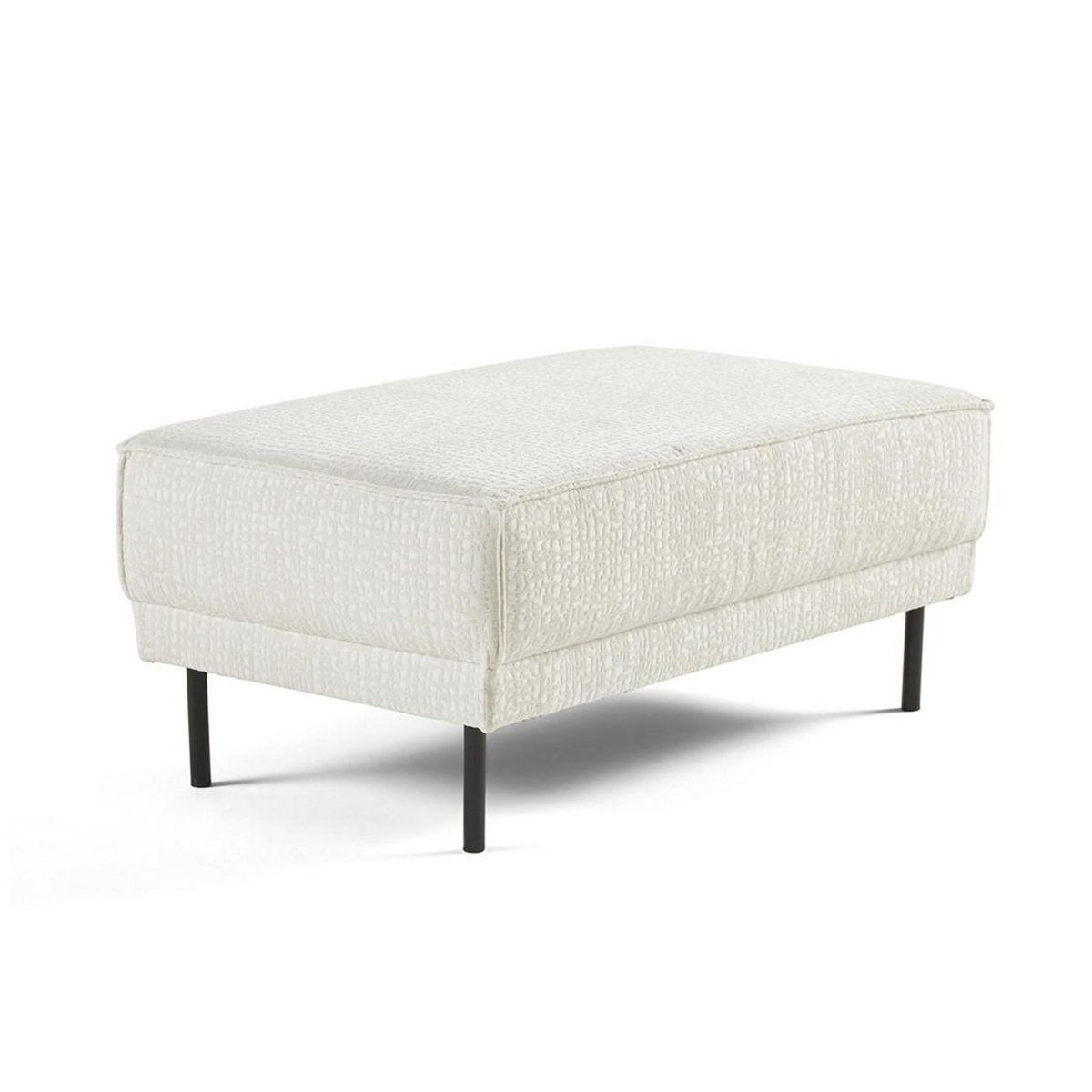 LISA DESIGN Charlie - pouf - pieds hauts - en tissu velours relief