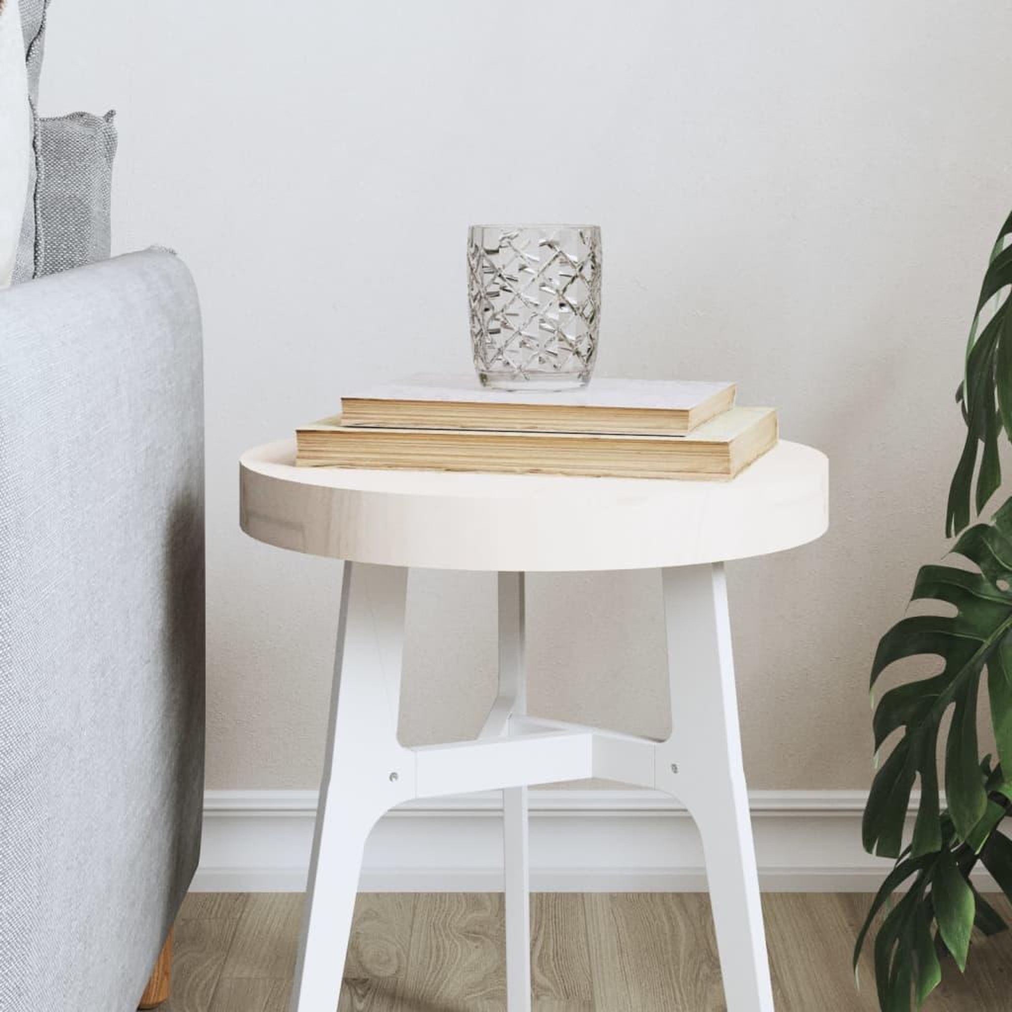VIDAXL Dessus de table rond blanc Ø30x3 cm bois de pin massif