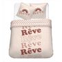 Voir la diapositive 2 : Parure housse de couette en polycoton imprimée RÊVE 