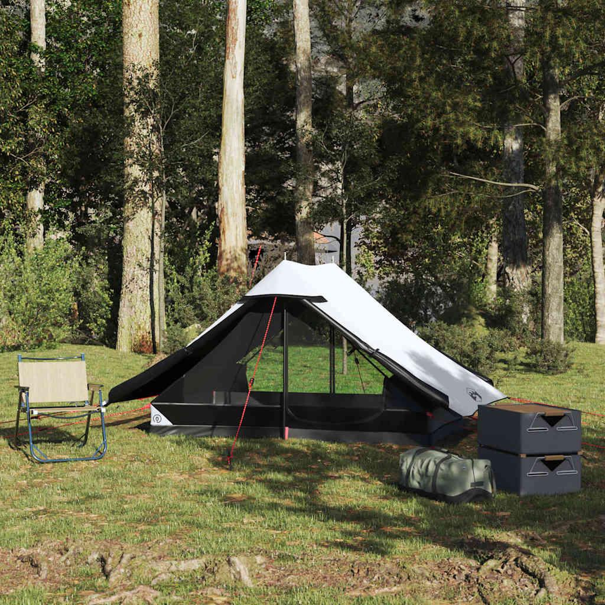 Voir la diapositive 4 : VIDAXL Tente de camping 2 personnes blanc tissu occultant impermeable
