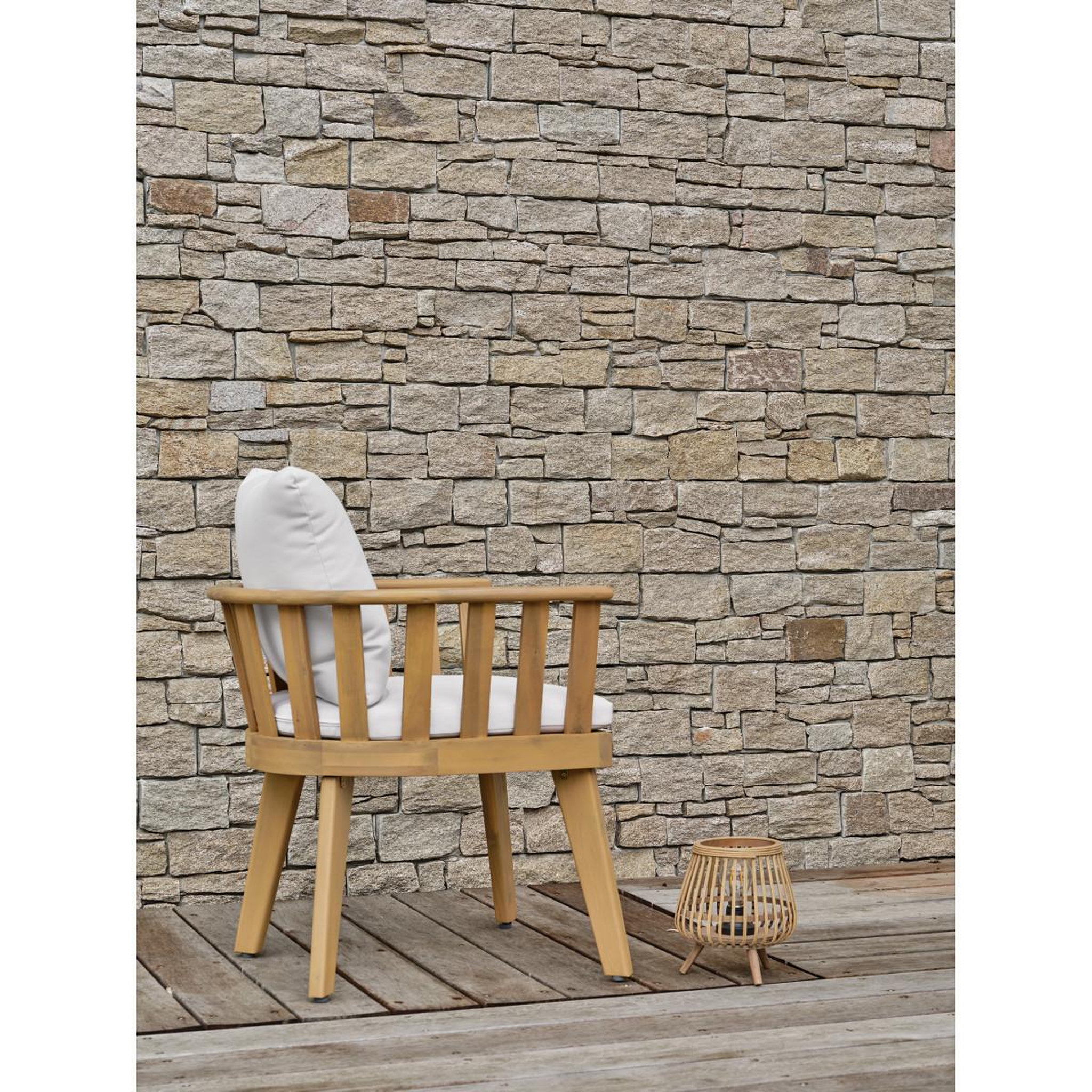 Voir la diapositive 3 : Paris Prix Lot de 2 fauteuils de jardin en bois  liso  68cm marron