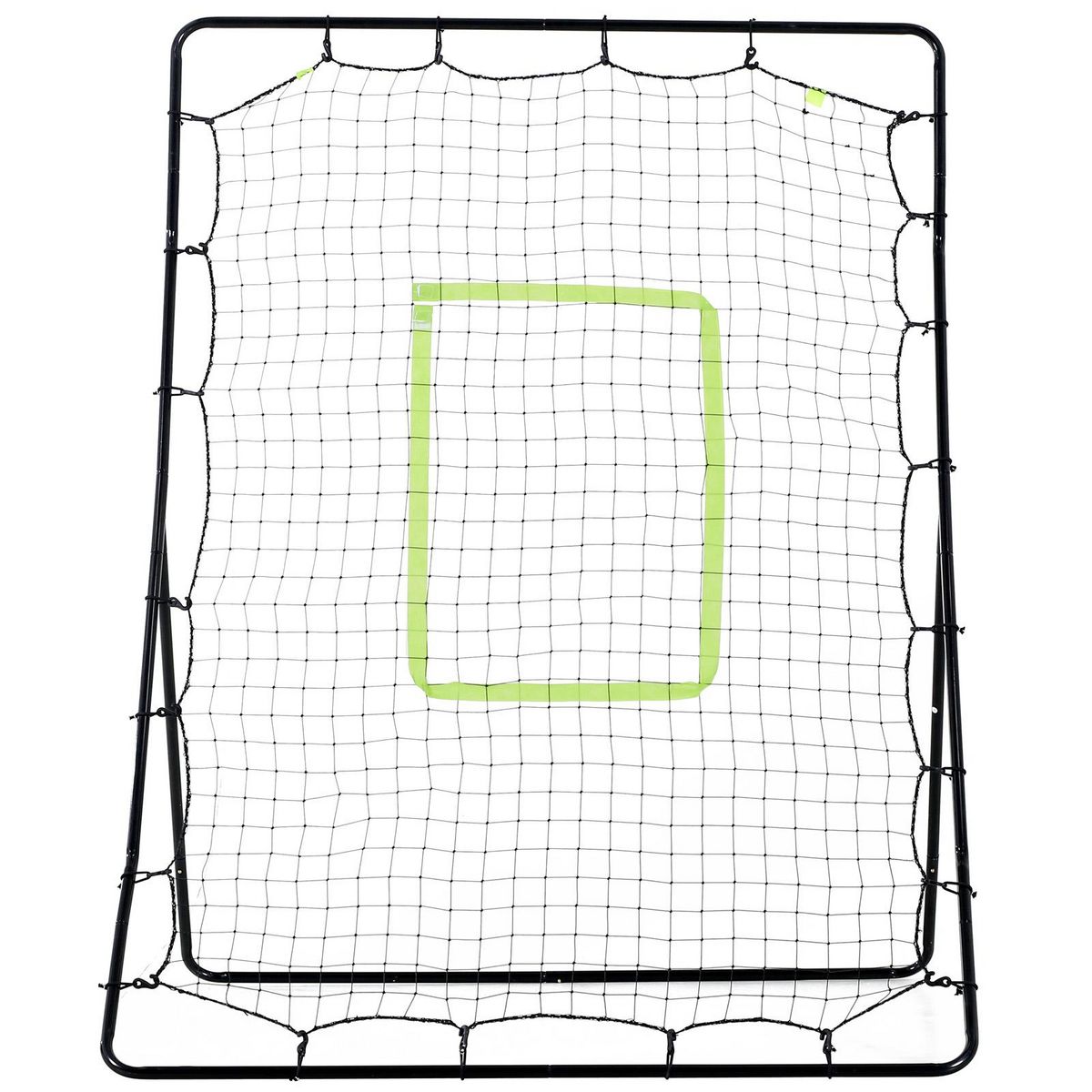 HOMCOM Filet de rebond de football 123L x 90l x 174H cm cible et sardines de fixation fournies noir vert