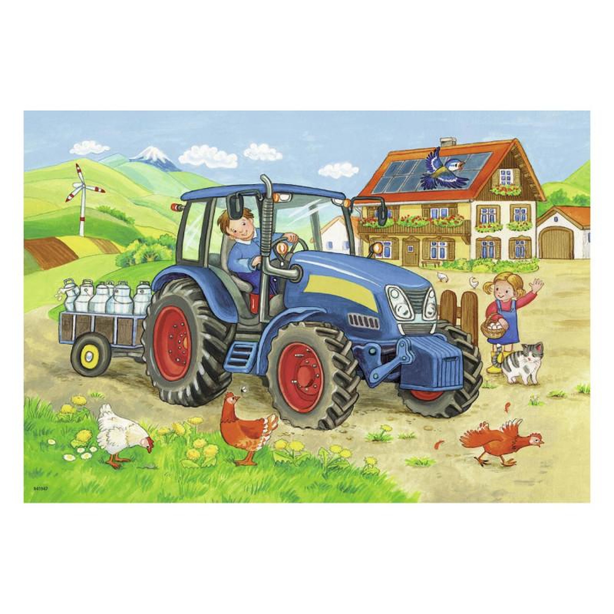 Voir la diapositive 2 : RAVENSBURGER RAVENSBURGER On the Construction Site and Farm Puzzle, 2x12st.