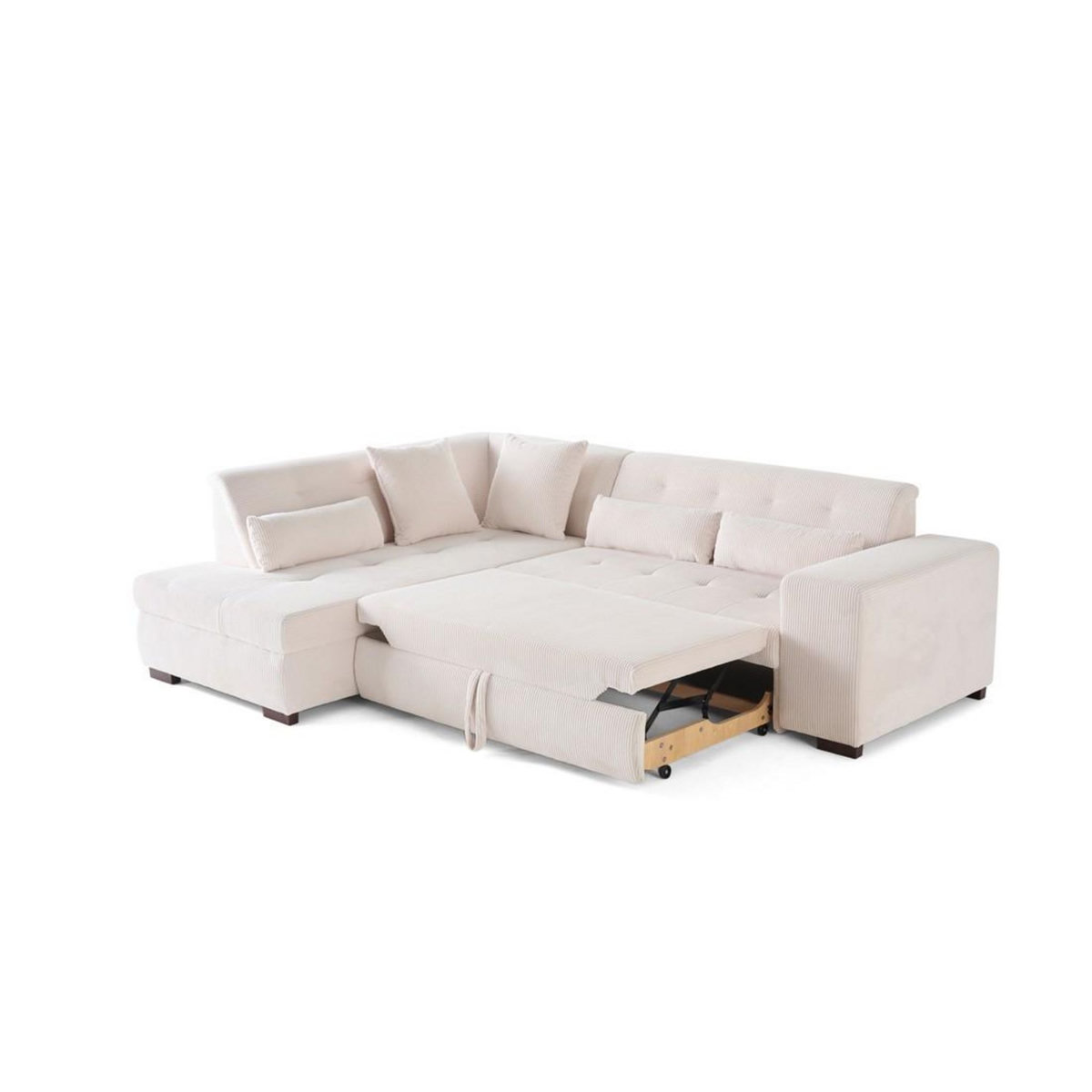 LISA DESIGN Vermont - canapé d'angle gauche - 5 places - convertible - en velours côtelé