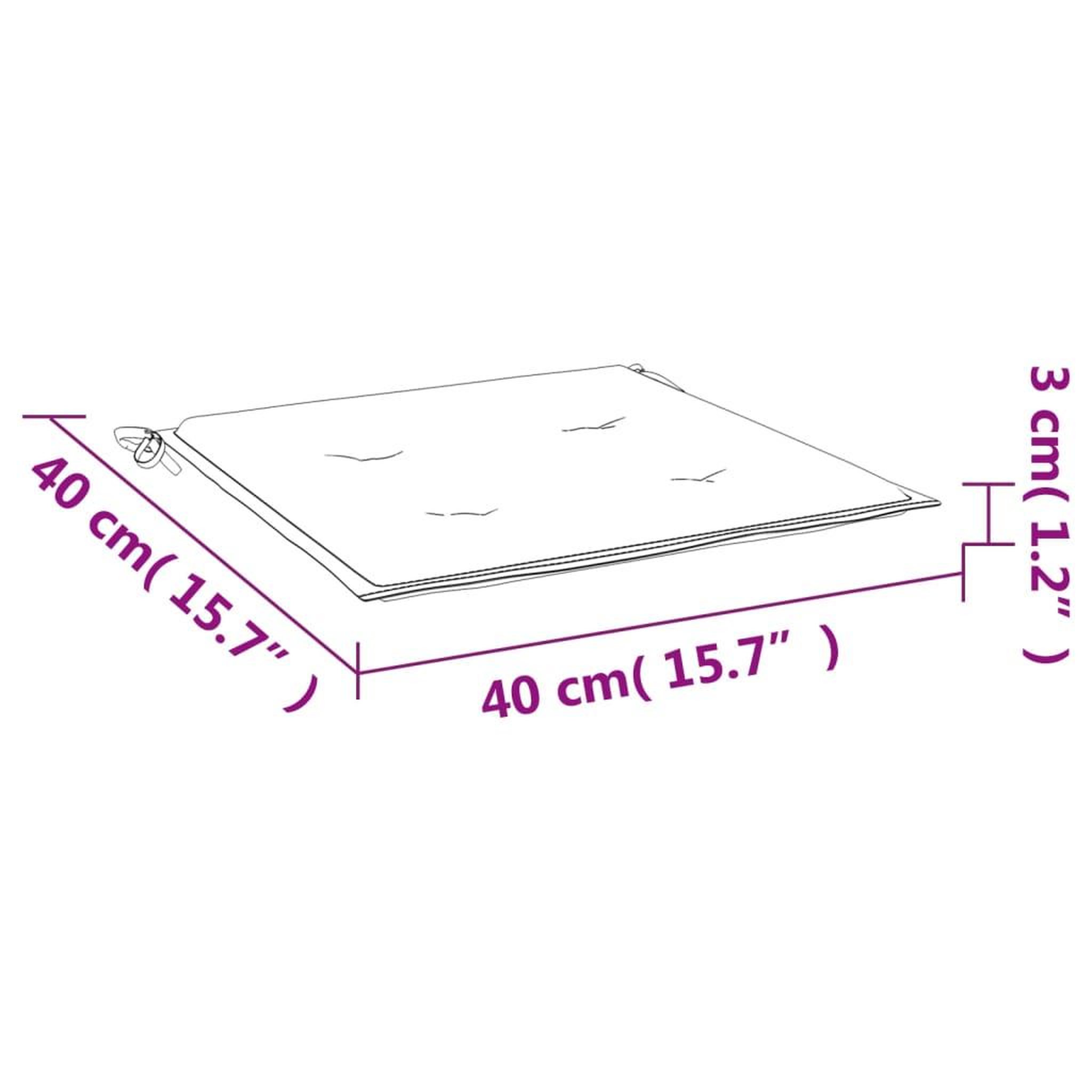 Voir la diapositive 6 : VIDAXL Coussins de chaise jardin lot de 6 taupe 40x40x3cm tissu oxford