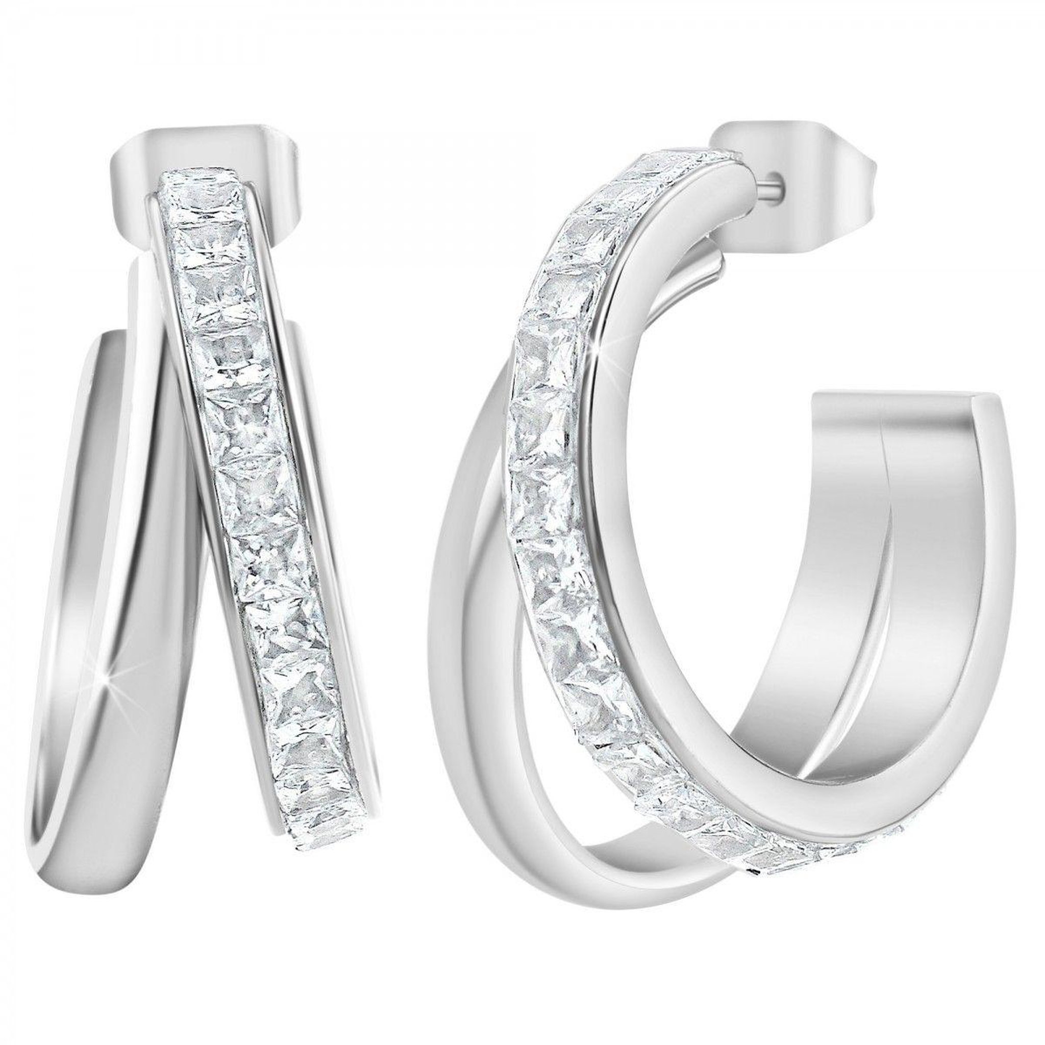 SC CRYSTAL Boucles d'oreilles par SC Crystal ornées de Cristaux scintillants