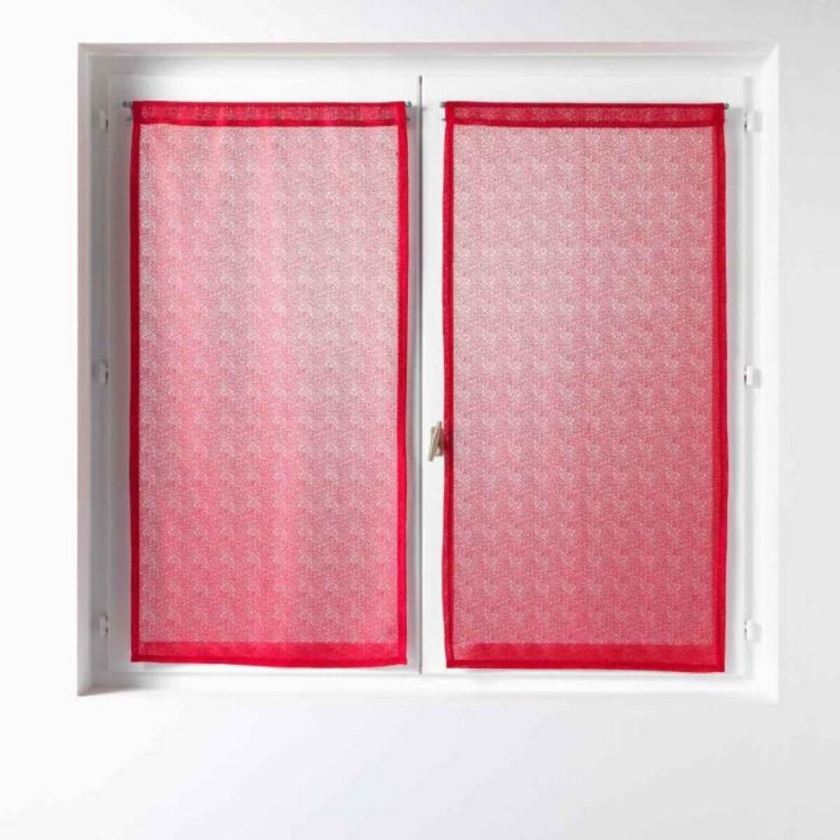 Paris Prix Paire de Voilages  Castille  60x160cm Rouge