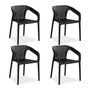 Voir la diapositive 1 : HomeStyle4U Lot de 4 chaises jardin en noir