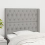 Voir la diapositive 1 : VIDAXL Tete de lit avec oreilles Gris clair 103x16x118/128 cm Tissu