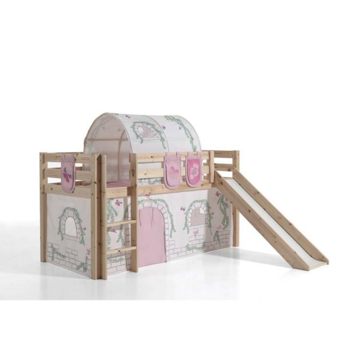 Paris Prix Pack - Lit Enfant Toboggan, Tente, Tunnel & 3 Pochettes  Pino Birdy  Naturel