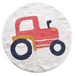 FUTURE HOME Tapis enfant Tracteur rond en coton tufté 80x80cm