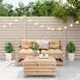 Voir la diapositive 3 : VIDAXL Salon de jardin 3 pcs avec coussins Bois de pin massif