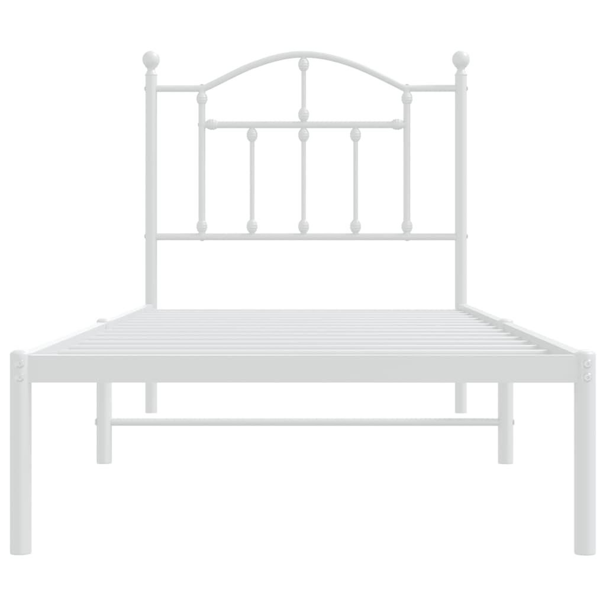 Voir la diapositive 5 : VIDAXL Cadre de lit metal sans matelas avec tete de lit blanc 90x190cm