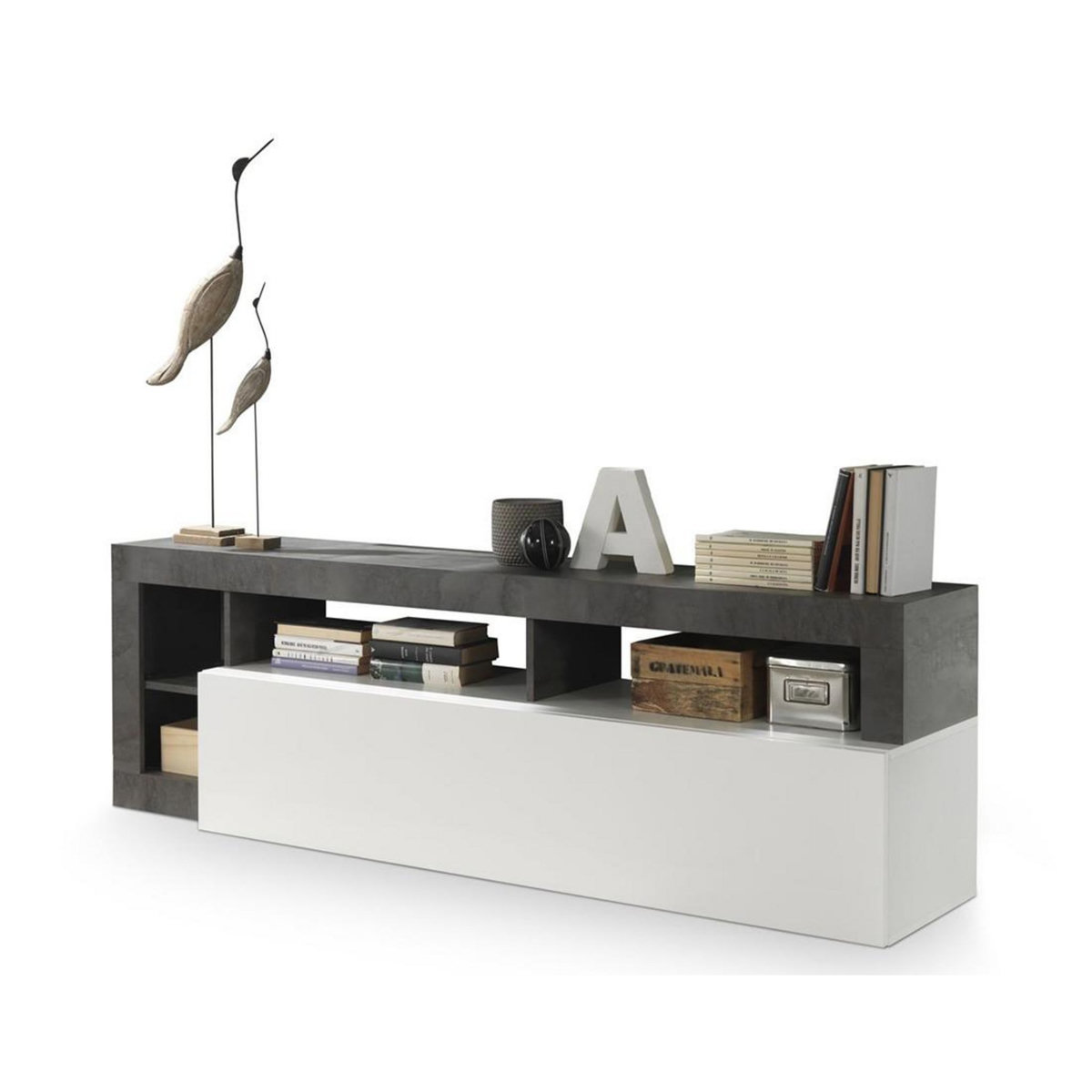 BEST MOBILIER Lou - meuble tv - 1 porte - 184 cm