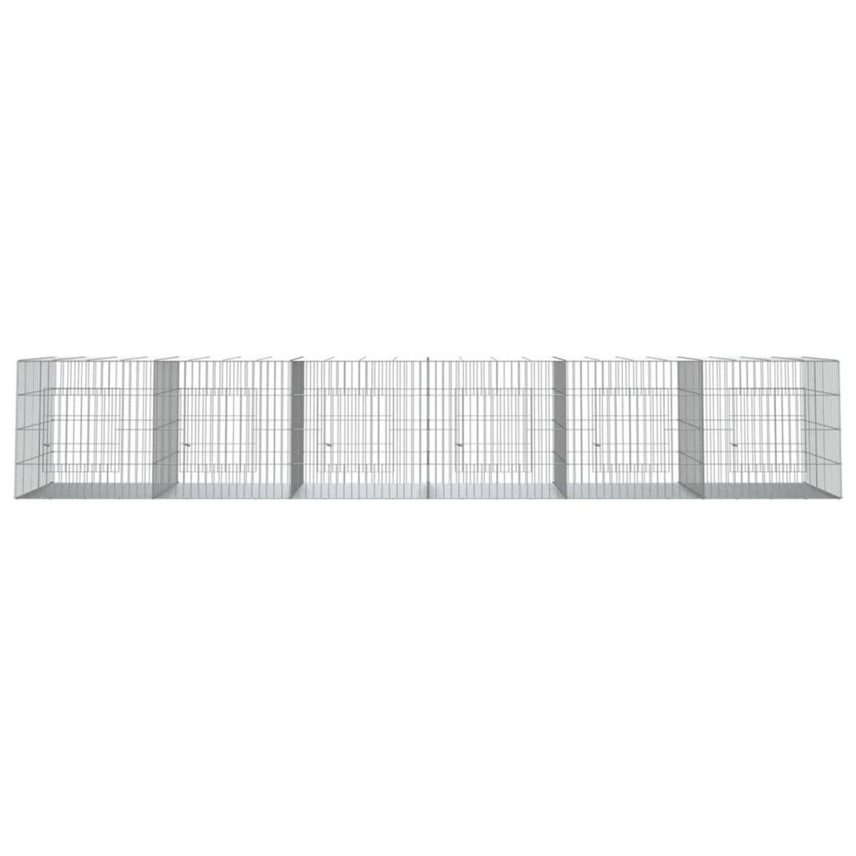 VIDAXL Cage a lapin 6 panneaux 327x79x54 cm Fer galvanise