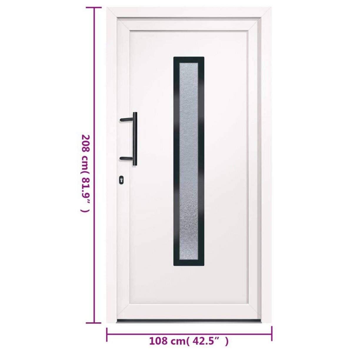 VIDAXL Porte d'entree Blanc 108x208 cm PVC