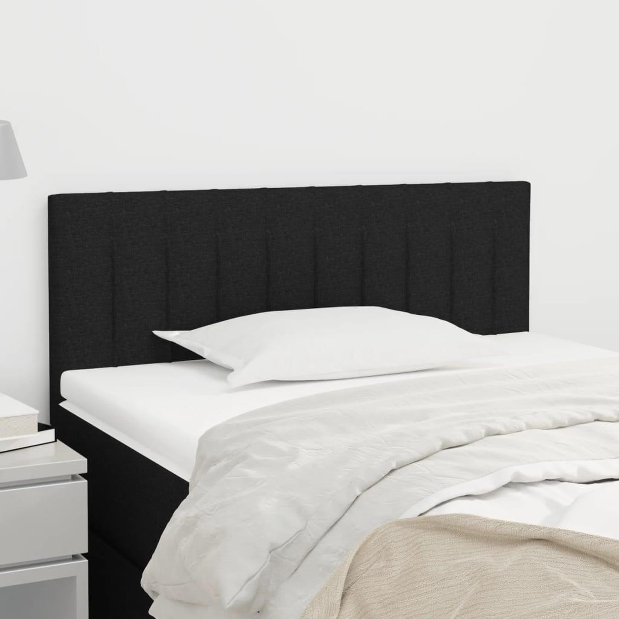 Voir la diapositive 1 : VIDAXL Tete de lit Noir 90x5x78/88 cm Tissu