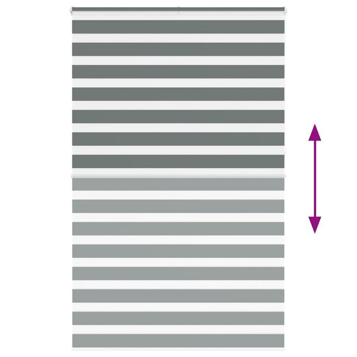 VIDAXL Store zebre gris fonce largeur du tissu 140,9 cm polyester