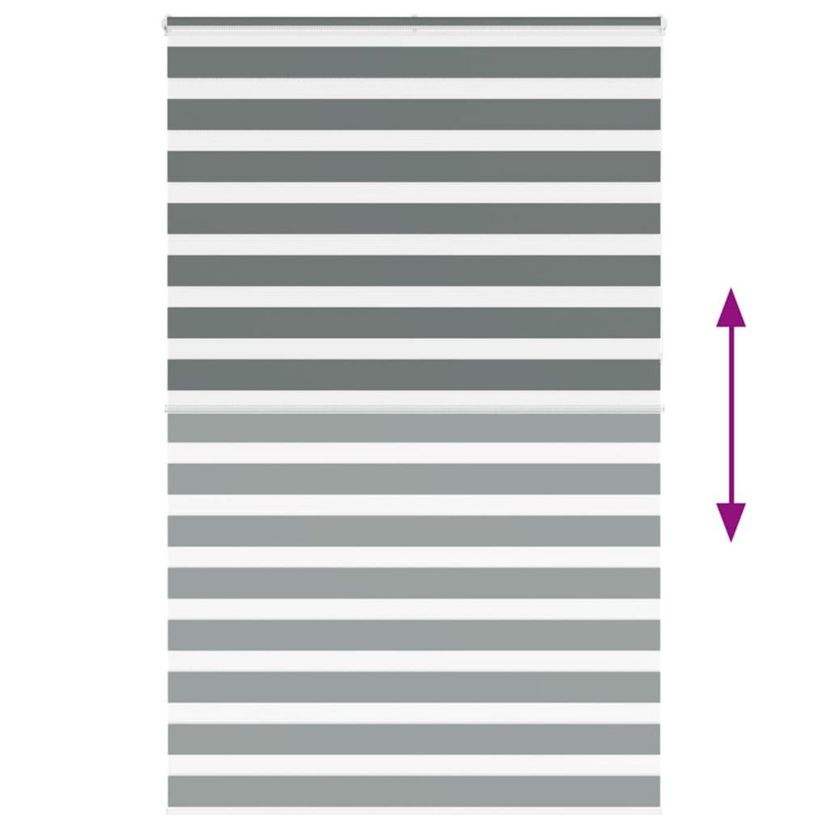 VIDAXL Store zebre gris fonce largeur du tissu 140,9 cm polyester