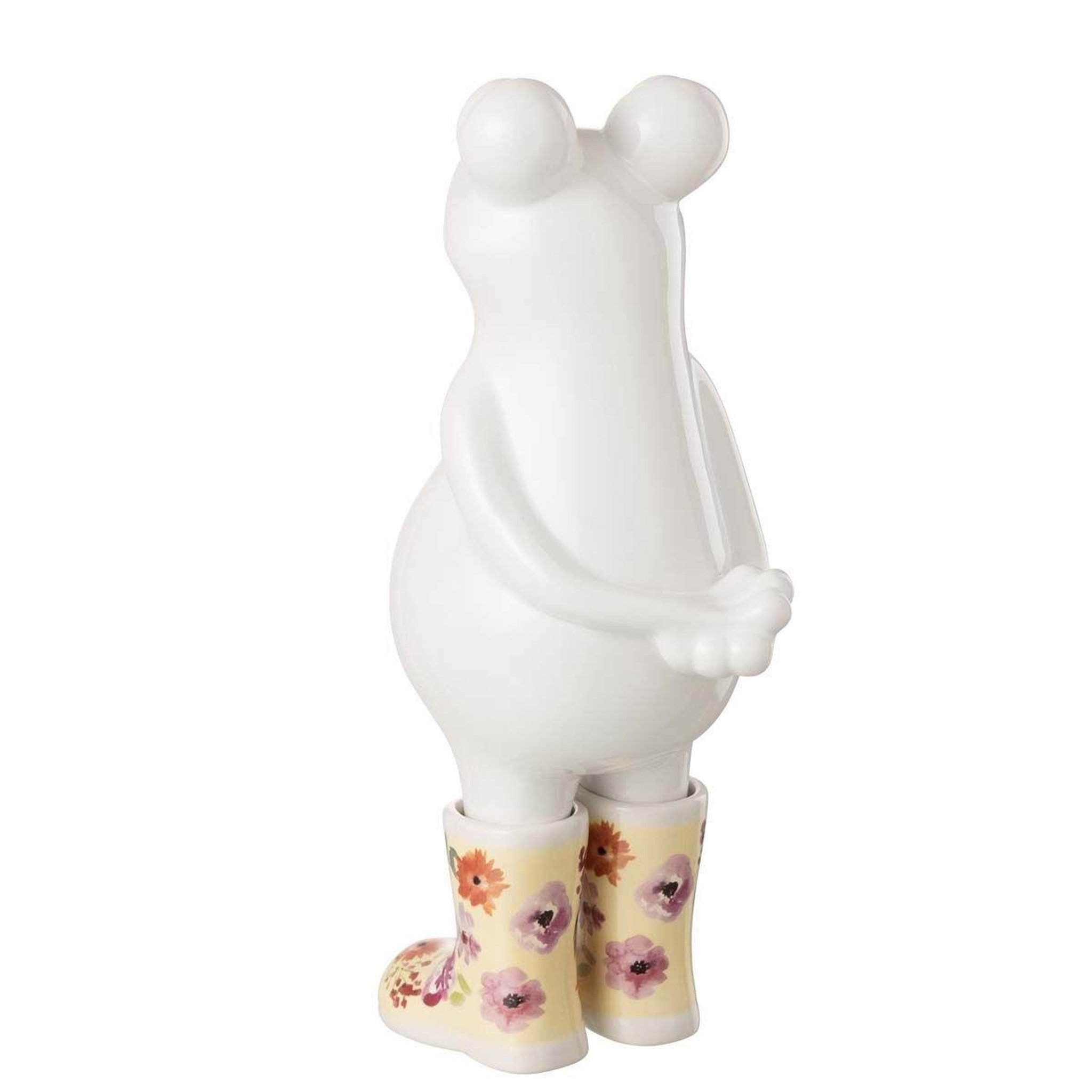Voir la diapositive 2 : J-LINE Statuette déco  grenouille bottes  35cm blanc