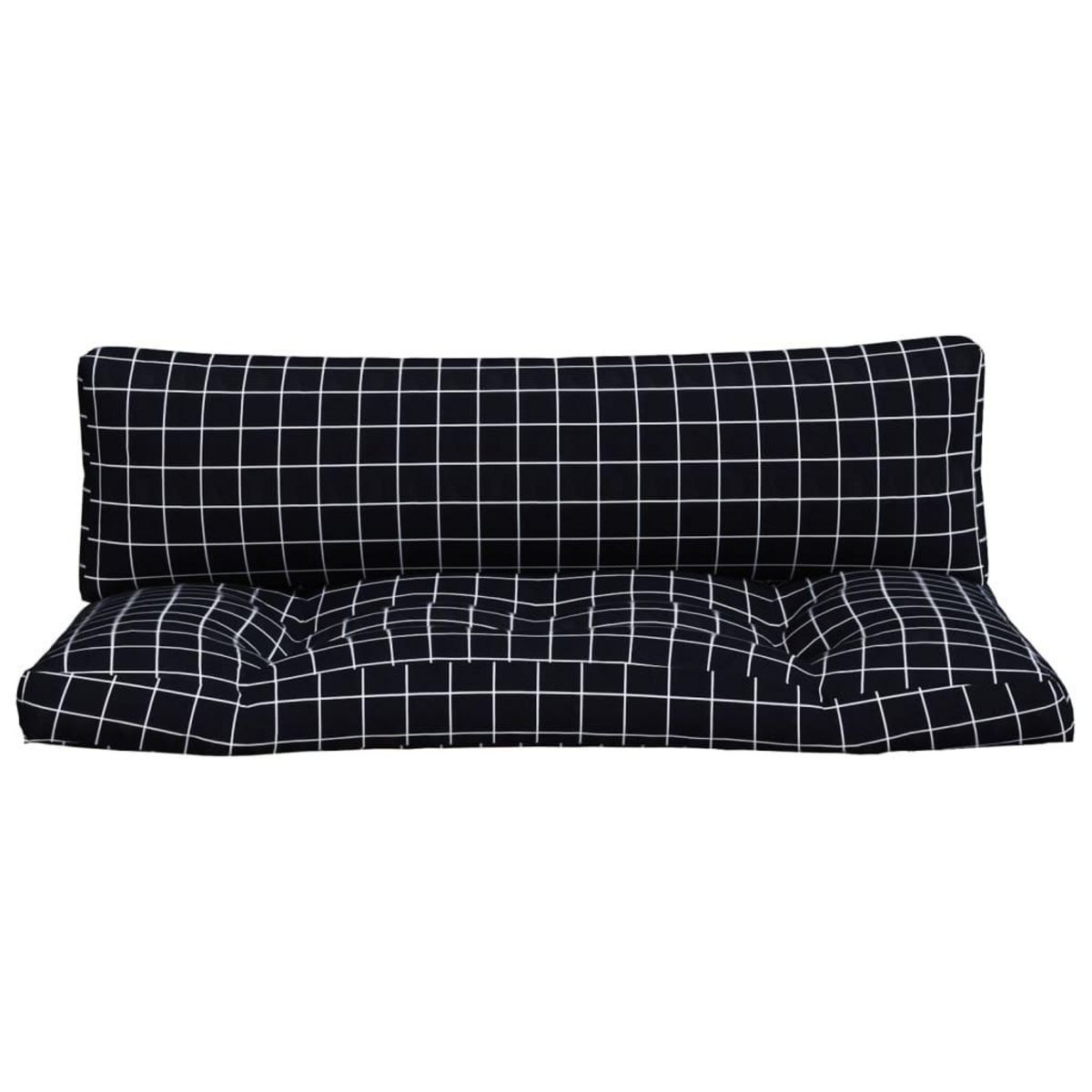 VIDAXL Coussins de palette lot de 2 motif a carreaux noir tissu Oxford