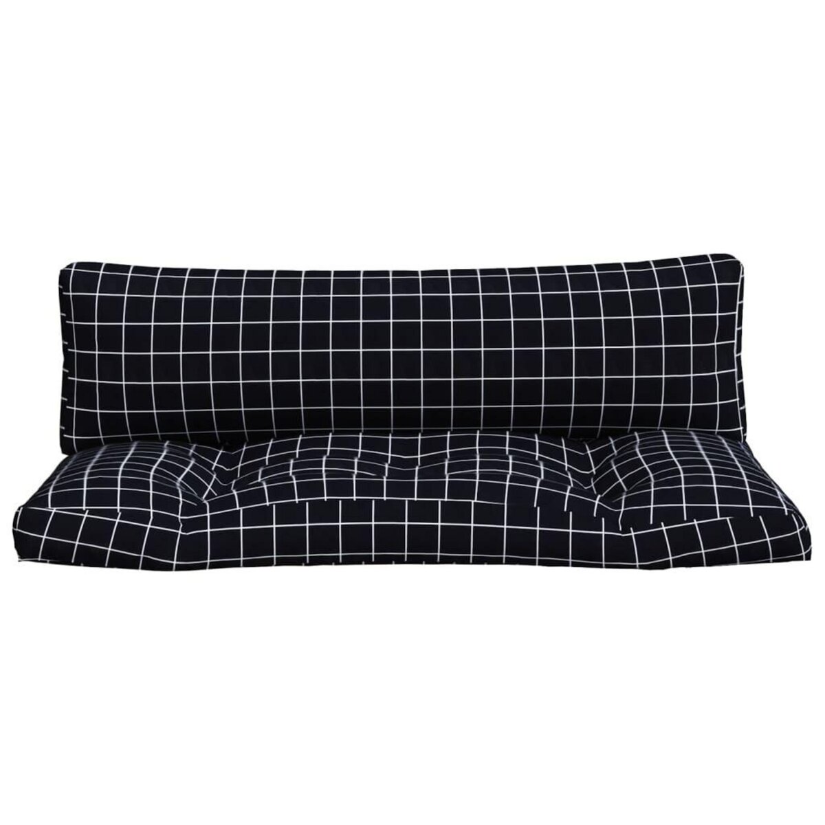 VIDAXL Coussins de palette lot de 2 motif a carreaux noir tissu Oxford