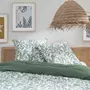 FUTURE HOME Parure de lit 2 personnes en coton 57 fils imprimé vert