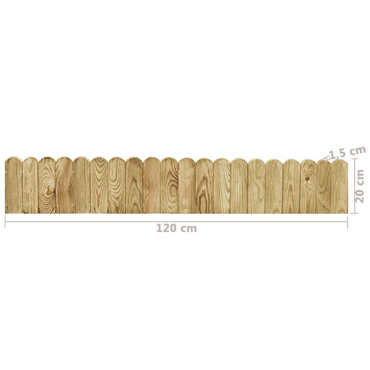 VIDAXL Rouleau de bordure Vert 120 cm Bois de pin impregne