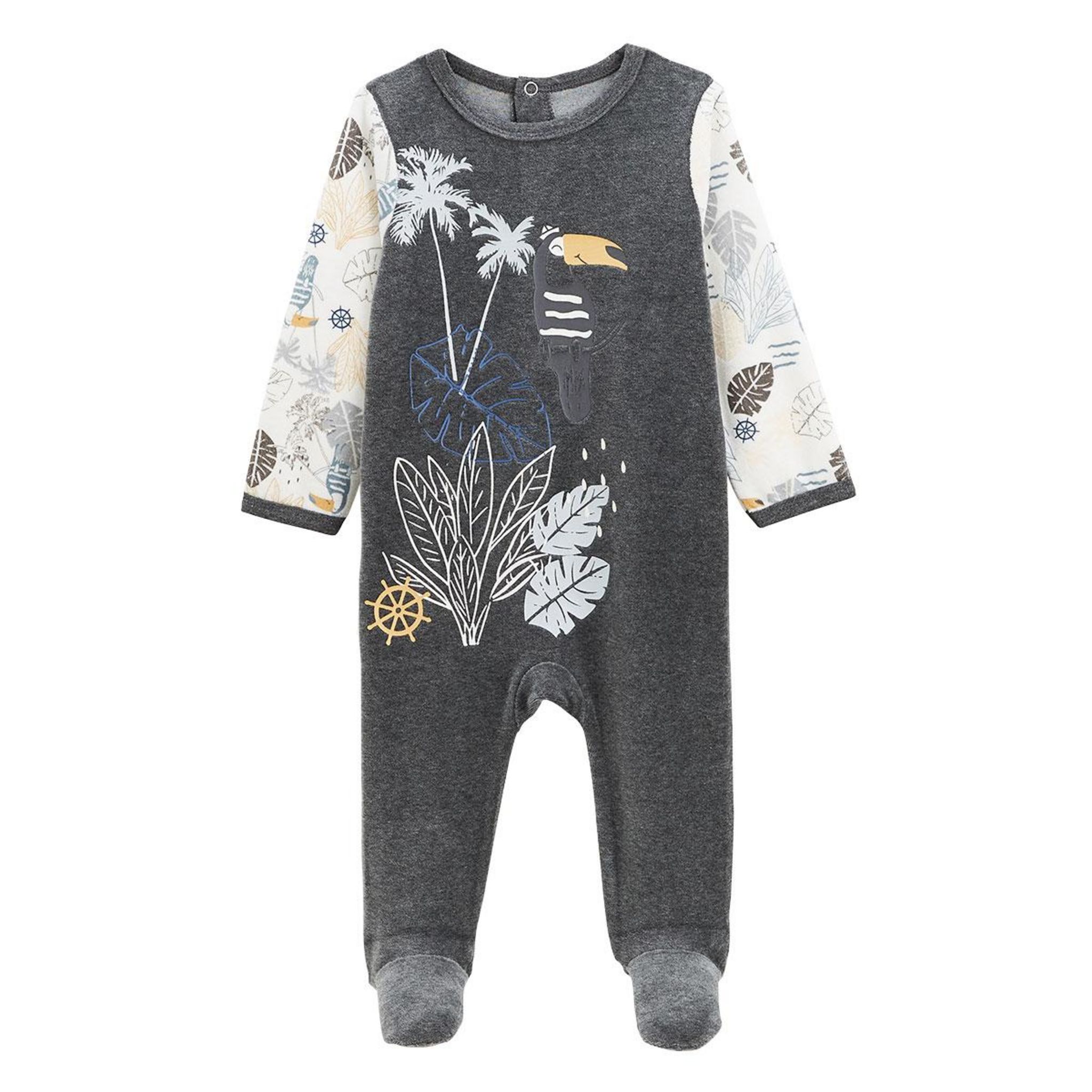 Barboteuse Bébé Tango - 95% Coton 5% élasthanne - Imprimé Fun Et Pochette - Label OEKO-TEX