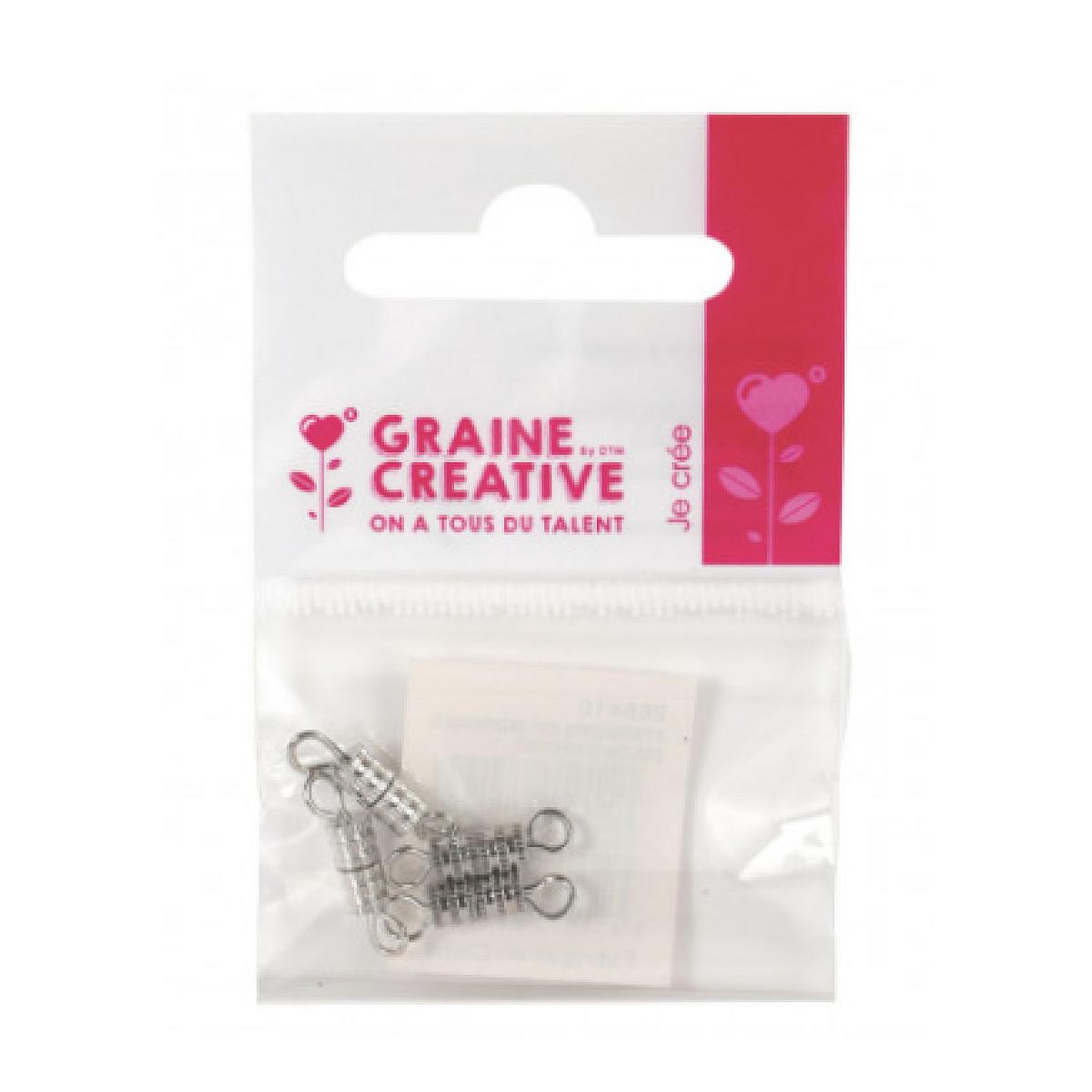 Graine créative Sachet de fermoir argente et doree