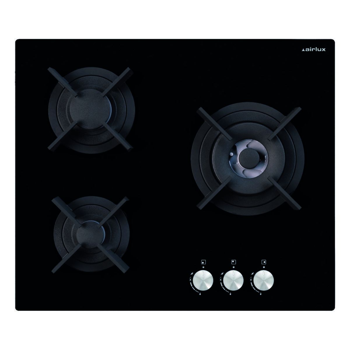 Airlux Table de cuisson gaz 60cm 3 feux 6150w noir - av635hbk
