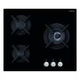 Voir la diapositive 1 : Airlux Table de cuisson gaz 60cm 3 feux 6150w noir - av635hbk