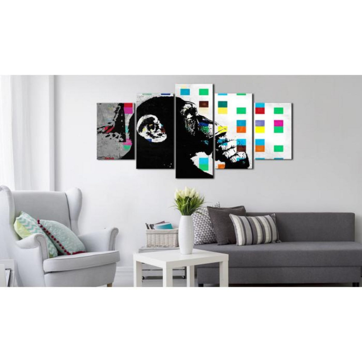 Paris Prix Tableau Imprimé  The Thinker Monkey - Banksy