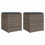 Voir la diapositive 1 : VIDAXL Tabourets jardin coussins lot de 2 gris 40x40x43 cm poly rotin