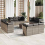 Voir la diapositive 1 : VIDAXL Salon de jardin avec coussins 13 pcs gris clair resine tressee
