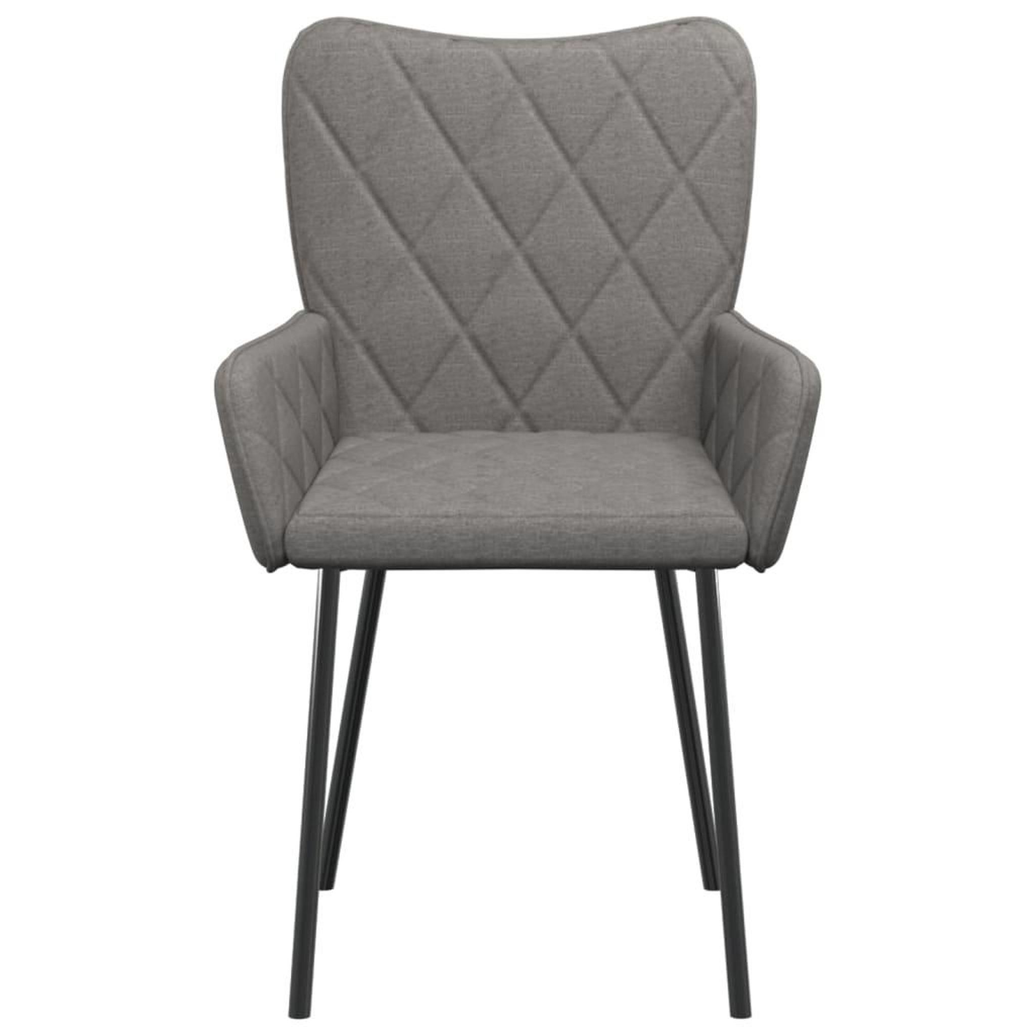 Voir la diapositive 4 : VIDAXL Chaises a manger lot de 2 gris clair tissu