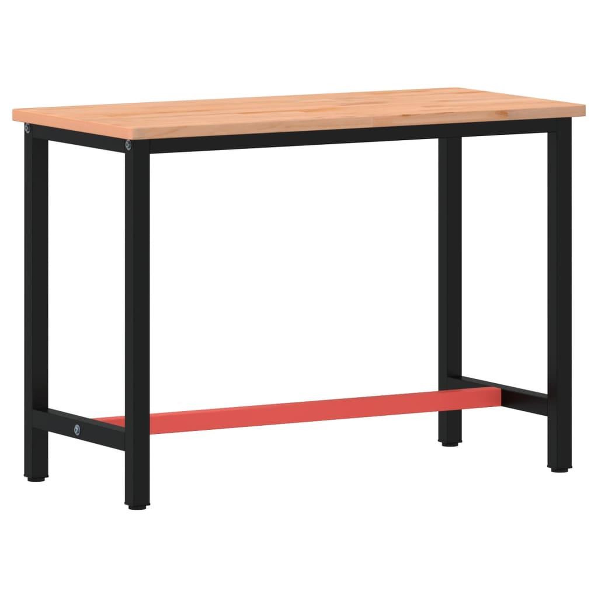 Voir la diapositive 2 : VIDAXL Etabli 115x55x81,5 cm bois massif de hetre et metal