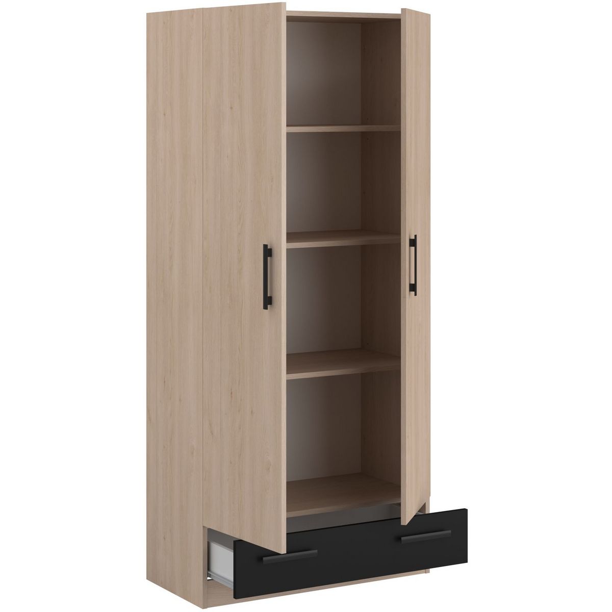 Armoire 2 portes 1 tiroir L78 cm MIA