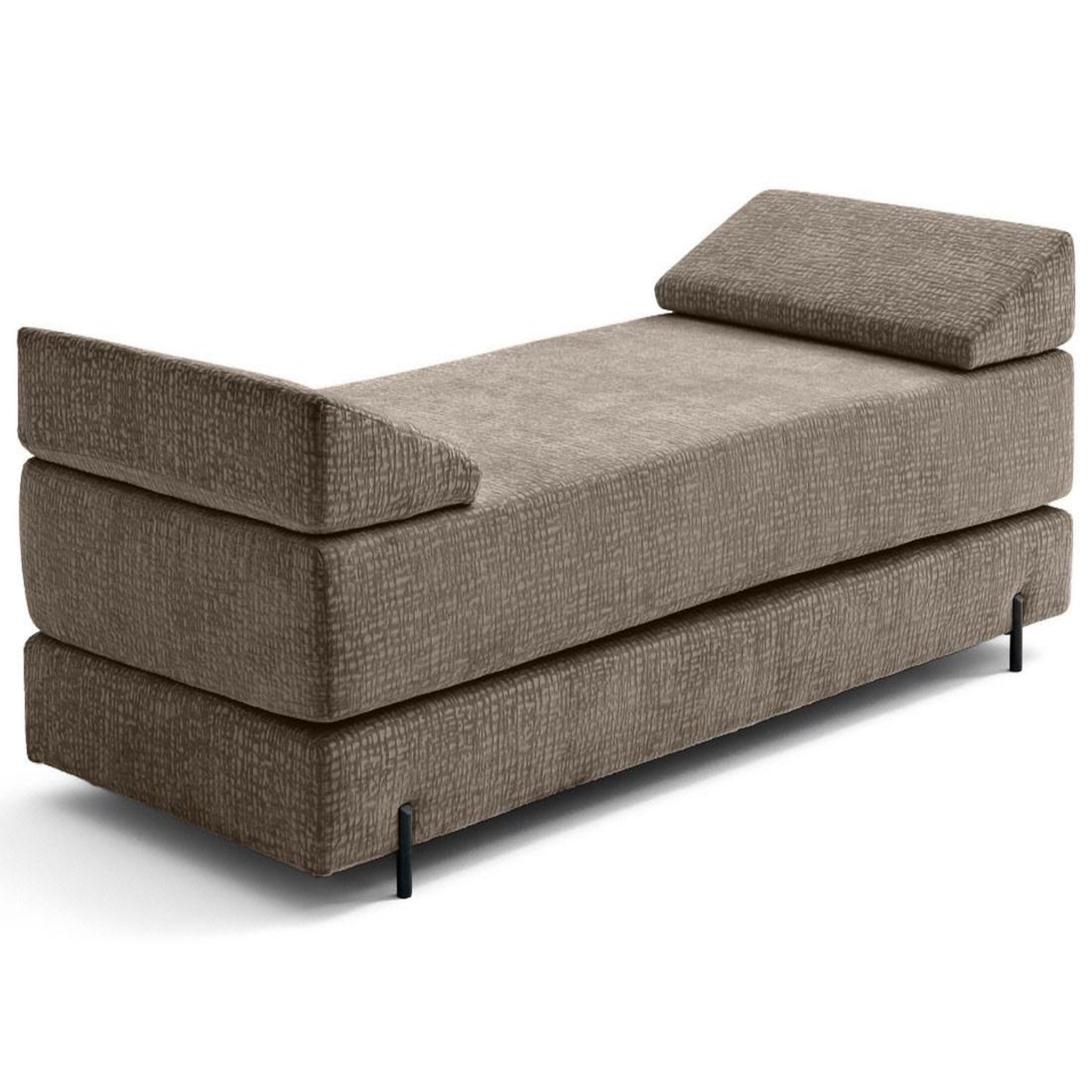 Voir la diapositive 4 : BEST MOBILIER Brescia - banquette 3 places convertible en tissu velours relief