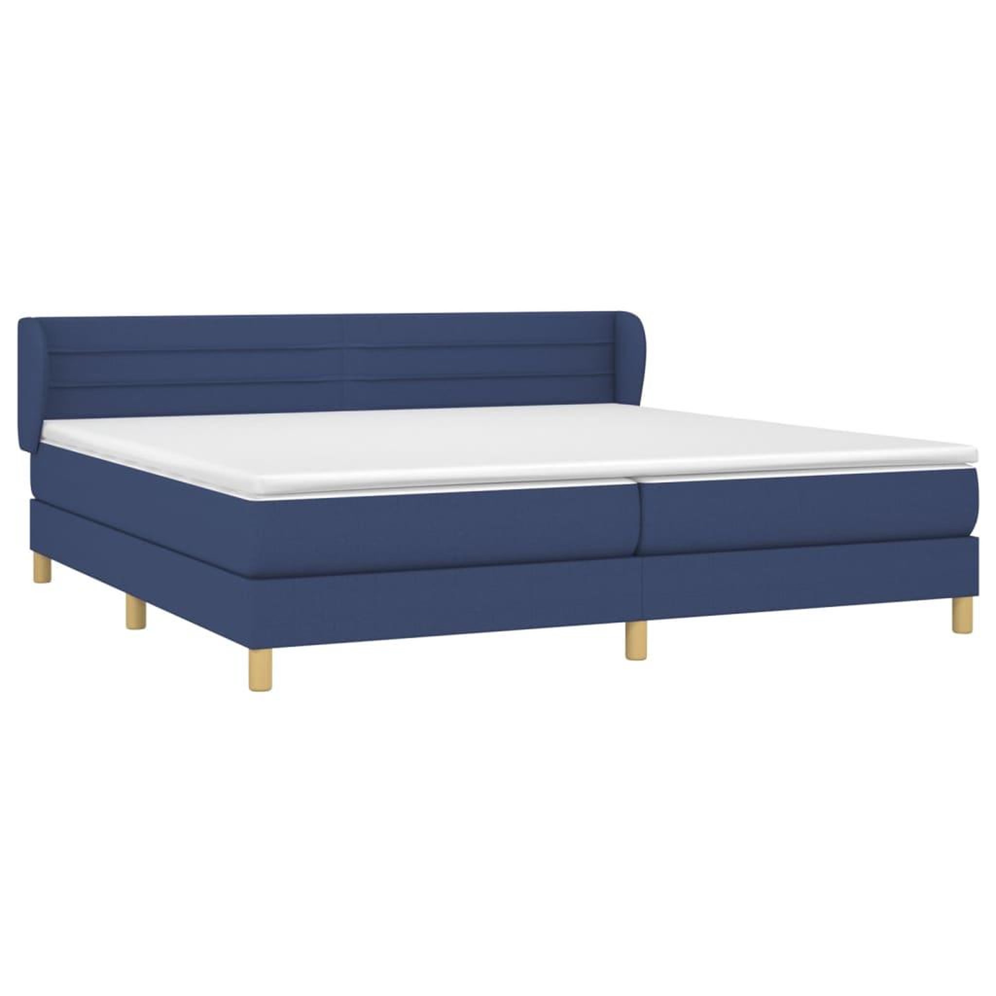 Voir la diapositive 3 : VIDAXL Sommier a lattes de lit avec matelas Bleu 200x200 cm Tissu